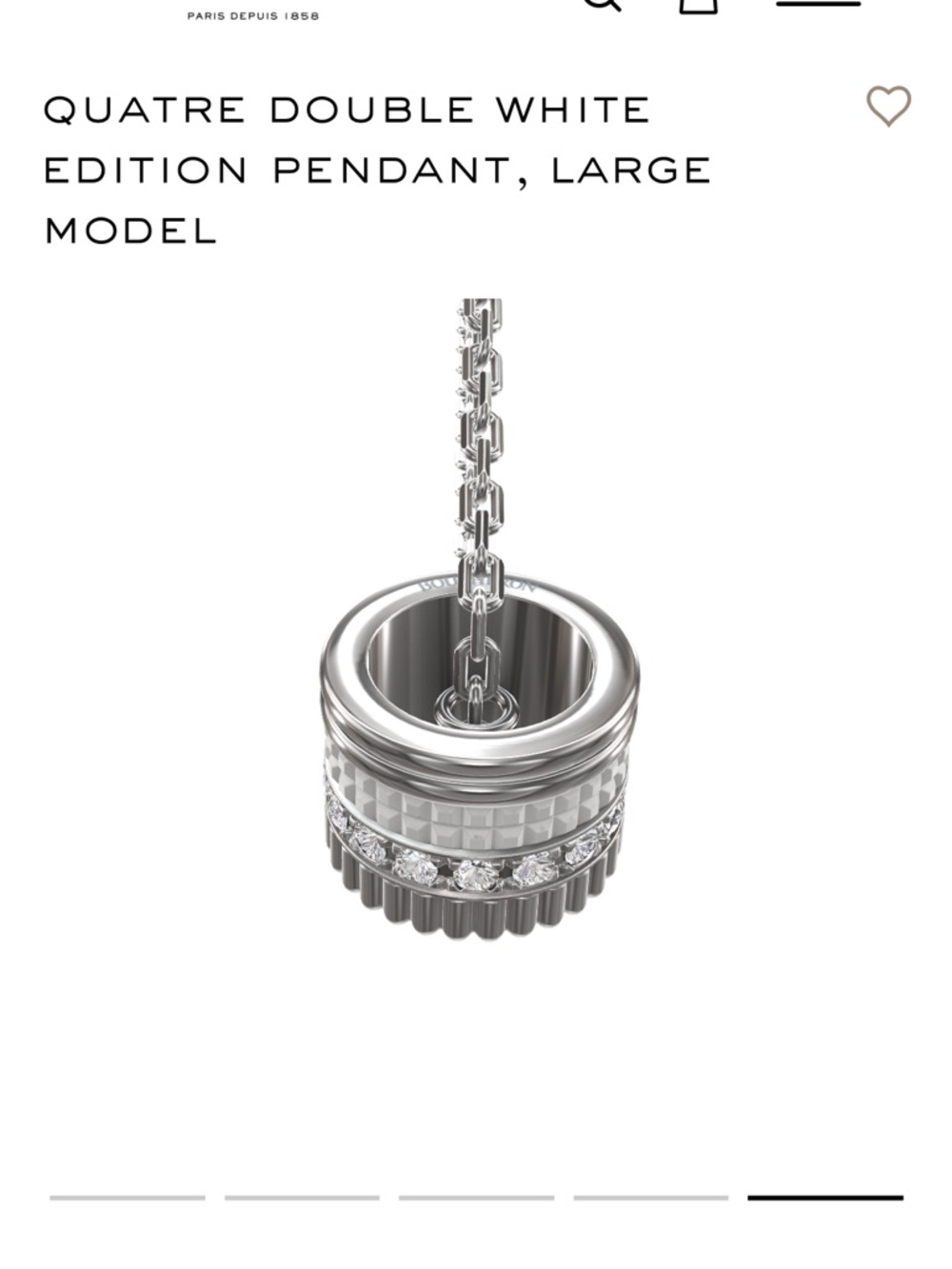 Boucheron Quatre 18K White Gold, HyCeram Diamond Large Pendant Necklace - Picture 6 of 16